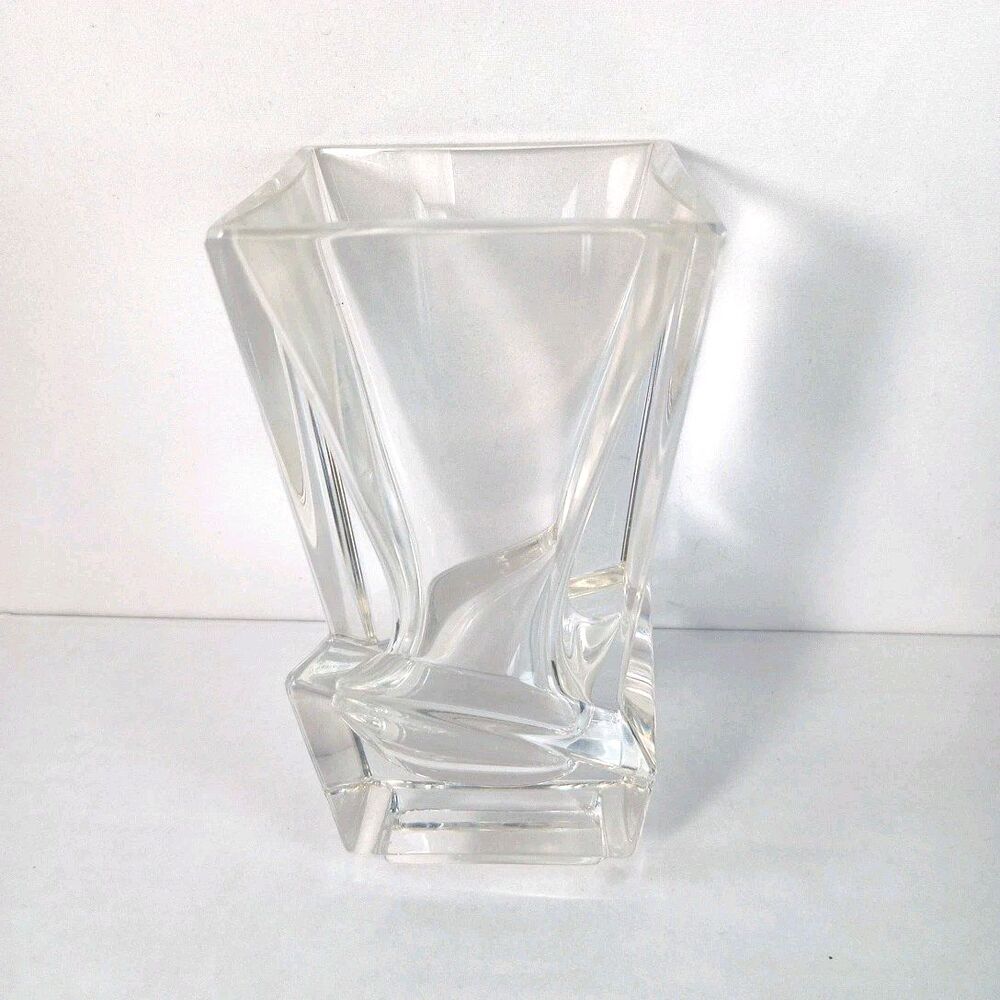 Vintage CRISTAL De SEVRES France Art Deco MCM Vase Etched On Bottom
